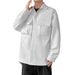 Men's Workwear Jacket - Lightweight Water-Resistant Casual Shirt With Turn-Down Collar (Mocha Brown, Olive Green, Black, Vanilla White)_viptrois.com