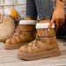 SHLIANG New Women's Thick Bottom Snow Boots Round Toe Fashionable Lace Up Short Casual Warm Cotton Shoes Winter Essential Footwear X0063_viptrois.com