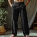 Men's Clothing Men's Linen Summer Beach Pants Button Slant Pocket Straight Leg Pants Solid Color Comfortable Breathable Trousers_viptrois.com