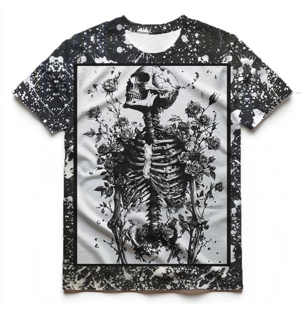 Men's Clothing T Shirt Retro Hip Hop Casual Summer T Shirt Black And White Soft Round Neck Short Sleeves_viptrois.com