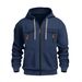 Men's Oversized Hooded Zip-Up Sweatshirt – Streetwear Fleece Jacket With Pockets, Unisex Heavyweight Pullover (S-Xxxl)_viptrois.com