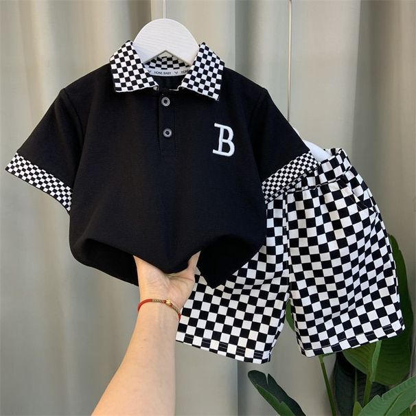 Boys' Polo Shirt Suit 24 New Children's Fashionable Short Sleeved Boy Baby Summer Clothes Street Clothes_viptrois.com