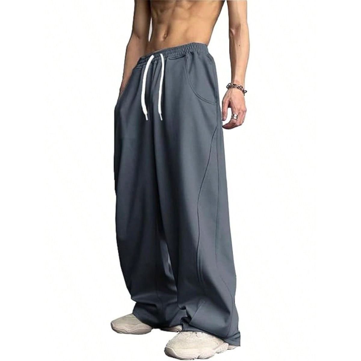 Men's Casual Straight Leg Trousers - Loose Fit Cotton Work Pants For Comfort & Style_viptrois.com