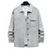 Loom European And American Cross-Border Casual Heavy Twill Turn-Down Collar Long Sleeve Shirt Autumn Men's_viptrois.com
