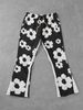 Men's Clothing Men's Summer Black And White Floral Print Shorts, Trendy And Stylish Casual Sports Pants, New Arrival For Spring And Summer._viptrois.com