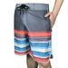 Men's Popular Striped Print Four-Sided Elastic Gray Men's Casual Surfing Beach Shorts_viptrois.com