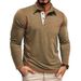 Men's Long Sleeve Polo Shirt - Slim Fit Casual Top With Collar & Pocket Detail - Breathable Polyester Fabric For Everyday Wear_viptrois.com