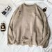  Men's Casual Loose Fit Knit Sweater - Round Neck Soft Yarn Pullover For Winter, Unisex Comfortable Oversized Sweater_viptrois.com