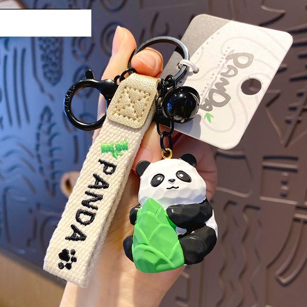 Bag Pendant Handcrafted Panda Couple Keychain - Resin & Wood Carving Style With Bamboo Accents (Exquisite Gift Idea)_viptrois.com