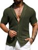 Men's Casual Shirt, Summer Fashion, Cool And Breathable, Solid Color Short-sleeved Top, Knitted Sweater_viptrois.com