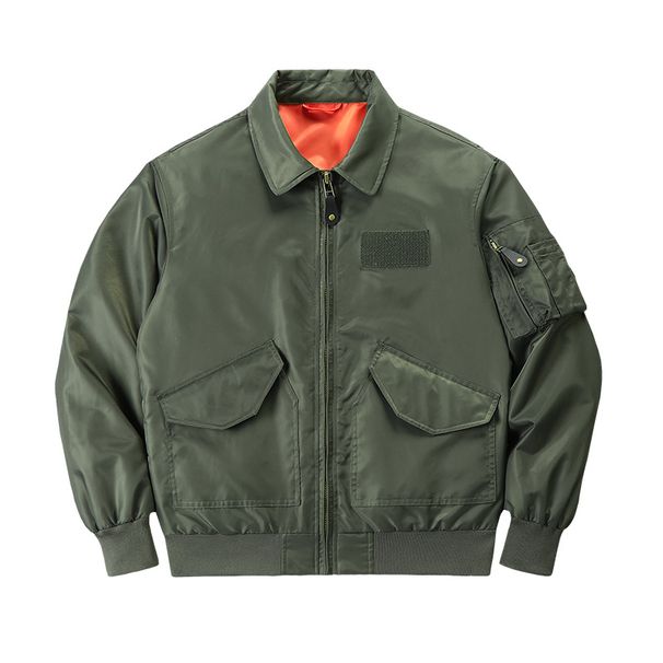 Men's Military Flight Jacket – Authentic CWU-45P Style (Heavyweight Nylon, Water-Resistant, Cold Weather Bomber With Quilted Lining)_viptrois.com