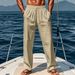 Men's Clothing Men's Hip Hop Breathable Linen Loose Casual Sports Trousers_viptrois.com