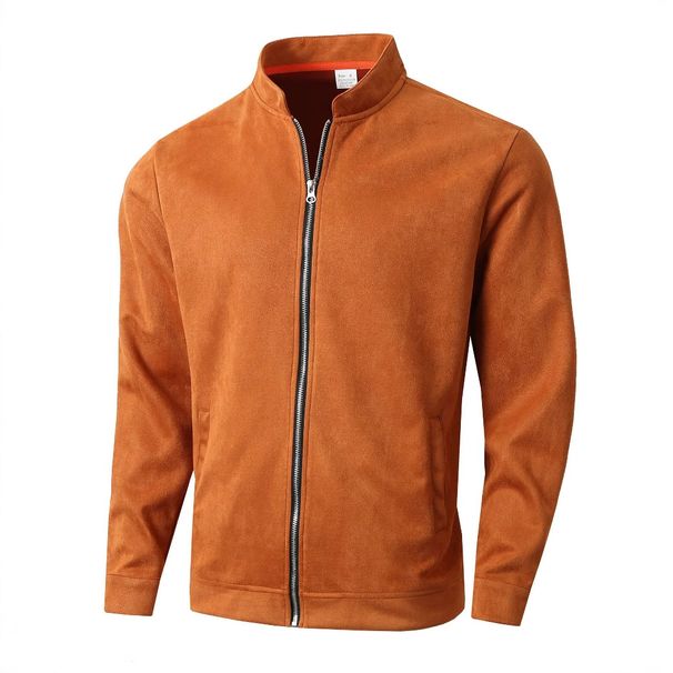 Men's Clothing Autumn And Winter New Slim Round Neck Long Sleeve Stand Collar Cardigan Personality Casual Jacket Men_viptrois.com