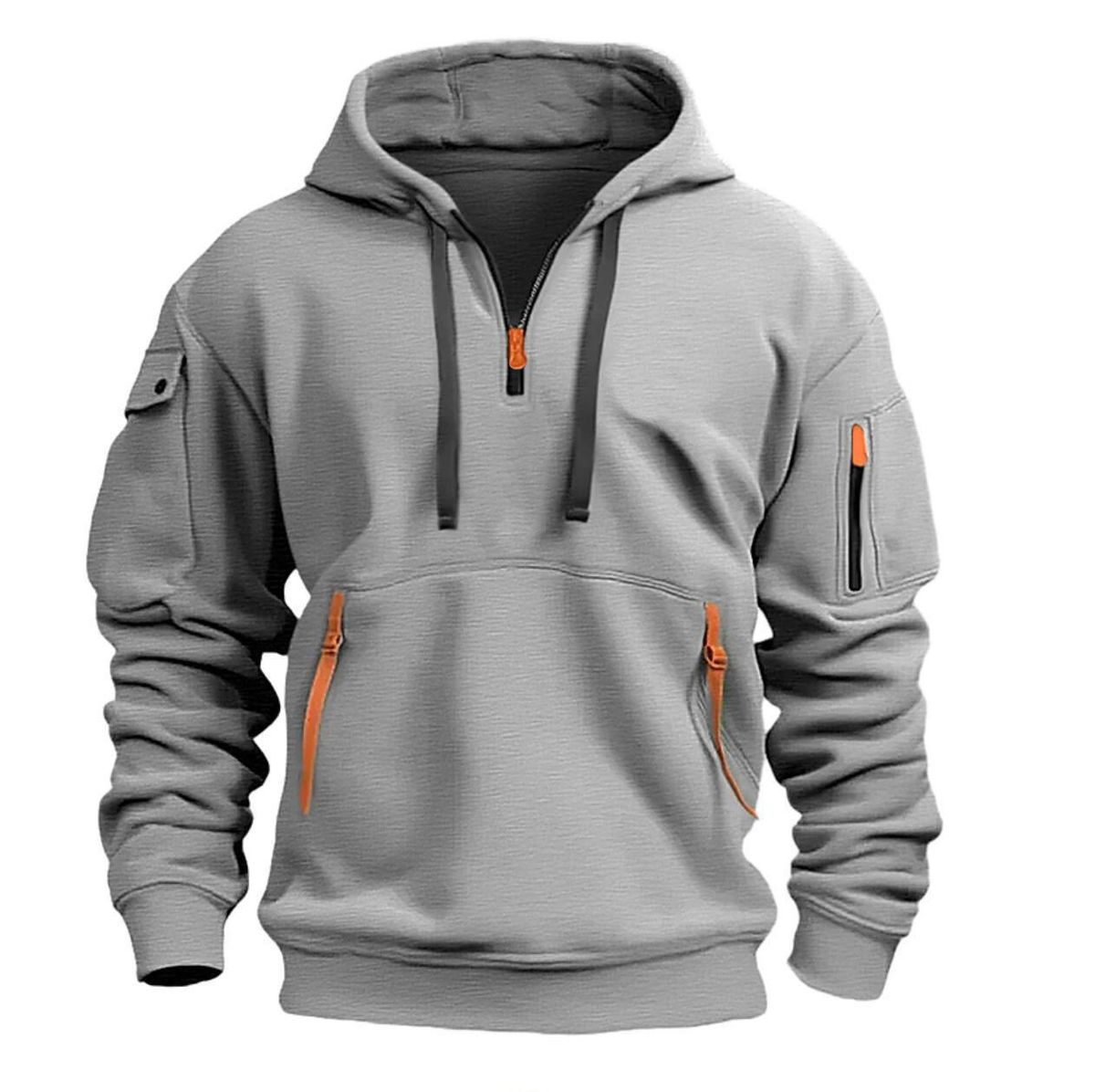 Men's Clothing Spring And Autumn Sweatshirt Hoodie Zipper Multi Pocket Pullover Sports Casual Sweatshirt_viptrois.com