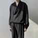 Men's Clothing Men's Long Sleeved Autumn Thin Drape Pullover Shirt Ins Trendy Loose And Handsome Tops_viptrois.com