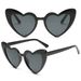 Heart-Shaped Sunglasses For Women - Large Red Frame (UV Protection, Slimming Face Effect)_viptrois.com