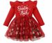 Christmas Santa letter long sleeved dress for girls Santa children dress ins_viptrois.com