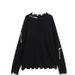 Unisex Distressed Knit Sweater With Raw Edge Detailing - Oversized Crewneck Pullover For Men & Women (Available In Black, Charcoal, Cream)_viptrois.com