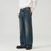 Unisex Vintage Washed Denim Jeans – High Street Relaxed Fit, Straight-Leg & Wide Cuff (S-3XL)_viptrois.com