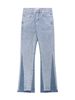 Men's Clothing High Street Stitching Washed Light-colored Jeans Men's Hiphop Trendy Straight Pants_viptrois.com