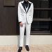 Men's 3-Piece Slim-Fit Suit Set – Wedding & Business Formal (XS-5XL, Black/White)_viptrois.com
