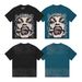 Vintage Dark Punk Gradient Rhinestone Vampire Portrait Oversized Unisex T-Shirt For Couples_viptrois.com