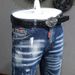 Jean Déchiré Rétro Bleu Pour Hommes, Pantalon En Denim, Slim, Peint, Style Coréen, Vintage, Décontracté_viptrois.com