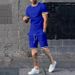 Men's Clothing Summer Round Neck Short Sleeve Shorts Suit Sports Leisure Suit Men_viptrois.com
