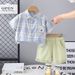 Male 2025 New Baby Cool Checkered R Logo Shirt Short Sleeve Cute Casual Thin Summer Set_viptrois.com