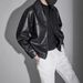 Men's Stylish PU Leather Jacket With Lapel Collar, Loose Fit Casual Coat For Autumn Winter, Trendy Biker Jacket For Teens & Adults_viptrois.com