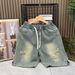 American Style Casual Distressed Jeans For Men Loose Trendy Cool Five-Point Shorts Summer New Mid-Length Pants_viptrois.com