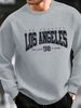 Men's Loose Casual Fashion Los Angeles Letter Pattern Printed Round Neck Long Sleeved Sportswear For Autumn And Winter_viptrois.com