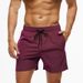 New Men's Solid Color Four-Piece Casual Shorts With Zippered Pockets, Beach Pants With Four-Sided Elasticity, Sports Shorts_viptrois.com