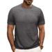 Summer New European And American Cross-border Men's Short-sleeved Knitted T-shirt Top Foreign Trade Crew Neck Ribbed Jumper_viptrois.com