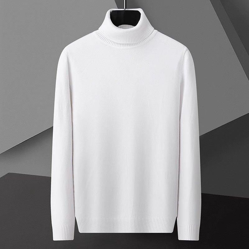 Men's Clothing Turtleneck sweater for men autumn and winter inner wear slim long collar base sweater solid color trendy sweater warm sweater_viptrois.com