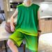 2025 Summer New Men's Youth Basketball Suit Two-Piece Sports Homewear Vest Sleeveless Shorts_viptrois.com