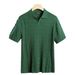 Men's Oversized Breathable Polo Shirt V-Neck Knit Business Casual T-Shirt Cable Stitch S-2XL Fit Stretch Polyester Big Tall_viptrois.com