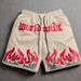 Men's Clothing Gothic Style Flame Print Men's High Street Shorts Summer Trendy Loose Casual Versatile Athletic Bottoms_viptrois.com