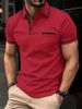 Men's Clothing Short Sleeved Printing Leisure Outdoor Sports Breathable Pocket Shirt_viptrois.com