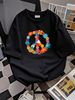 Peace Love Shirt 60's 70's Hippie Costume Colorful Flowers T-Shirt Graphic Unisex Summer Designer Clothes Homme Versatile Streetwear Casual Soft_viptrois.com