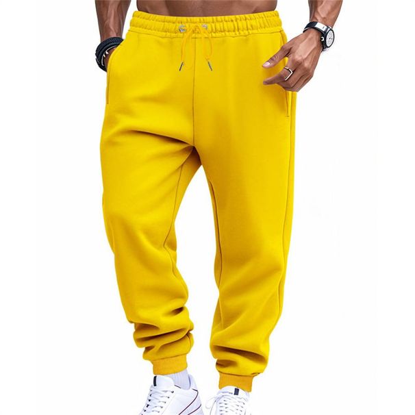 Spring 2025 European-Amecian Fashion Sweatpants Men's Mid Waist Pure Color Jogging Training Fitness Sport Pants S-3XL_viptrois.com