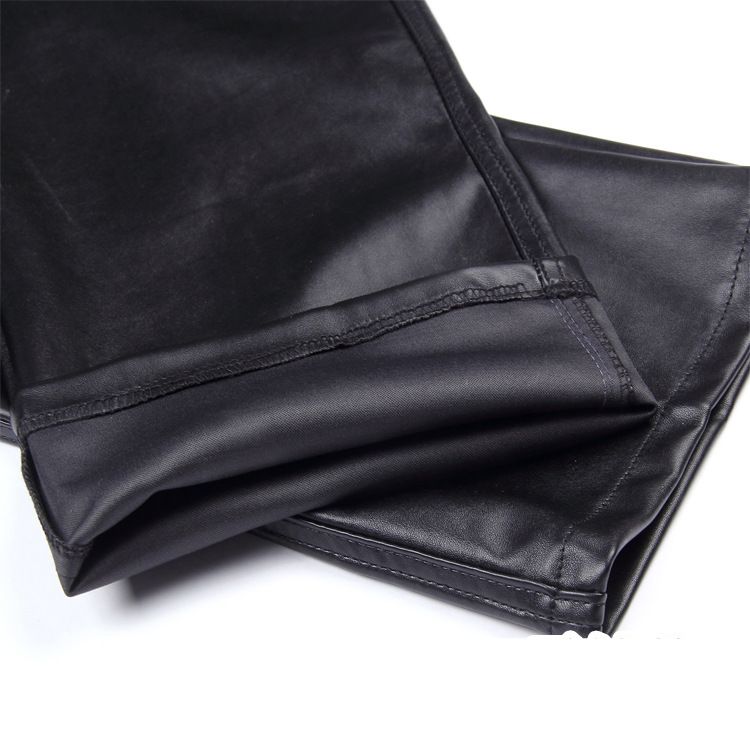 Men's Clothing Casual Pants Waterproof Oil Resistant And Dirt Resistant Elastic Loose PU Leather Pants Men's Work Labor Protection Trousers_viptrois.com