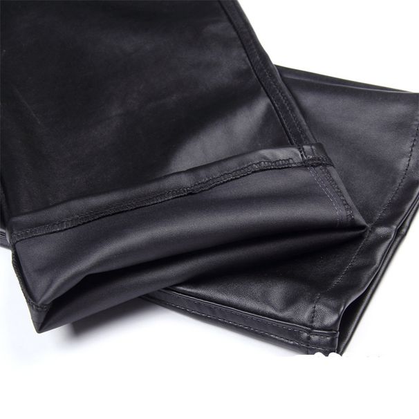 Men's Clothing Casual Pants Waterproof Oil Resistant And Dirt Resistant Elastic Loose PU Leather Pants Men's Work Labor Protection Trousers_viptrois.com