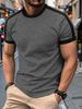The 2025 Summer New European-style Men's Short-sleeved T-shirt With Contrasting Colors For Sports And Fitness_viptrois.com