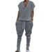 Men's Clothing Summer New Casual Jacquard Sports Suit Loose Fit Sleeveless Vest And Trousers_viptrois.com