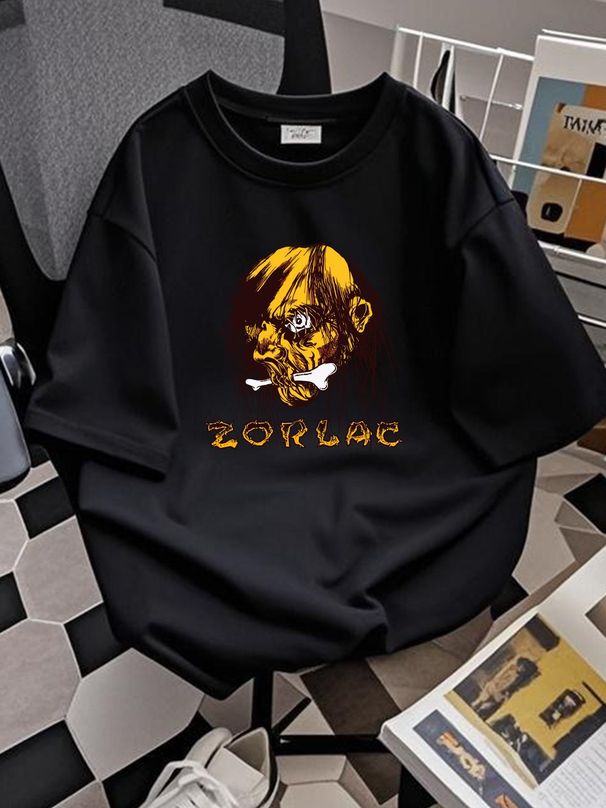 ZORLAC SKATEBOARDS ORANGE LONG HAIRED MONSTER SKATEBOARDING T SHIRT DESIGN Breathable Graphic Slightly Casual Fashion Comfortable Stylish Summer_viptrois.com