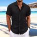 Men's Clothing Casual Loose Fit Short Sleeve Shirt Plaid Jacquard Design, Breathable & Lightweight Stylish Tops (White, Beige, Green, Yellow-Green)_viptrois.com