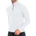 Men’s Semi-Turtleneck Knit Sweater – Slim-Fit Zip-Up Pullover For Fall & Spring (Breathable Polyester, Minimalist Office-to-Casual Staple)_viptrois.com