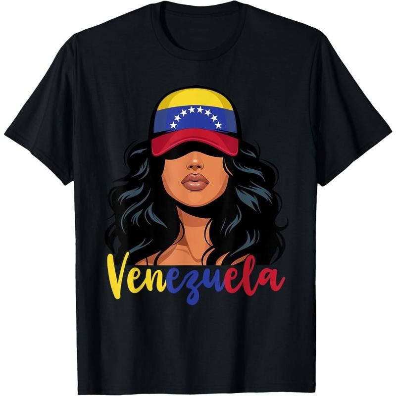Camiseta Mujer 100% Algodón, Chica Venezolana, Bandera De Venezuela, Orgullosa Venezolana_viptrois.com