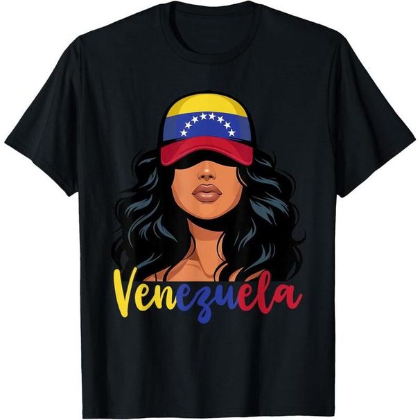 Camiseta Mujer 100% Algodón, Chica Venezolana, Bandera De Venezuela, Orgullosa Venezolana_viptrois.com